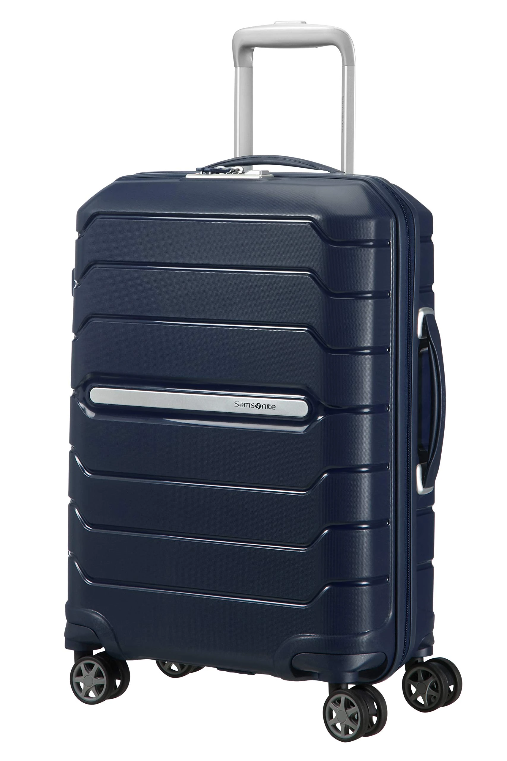 Samsonite Flux - Spinner S, Expandable Hand Luggage, 55 cm, 37/44 L, Navy Blue (Navy Blue)