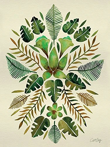 The Art Group "Tropical Symmetry Cat Coquillette Canvas Print, Multi-Colour, 60 x 80 x 1.3 cm