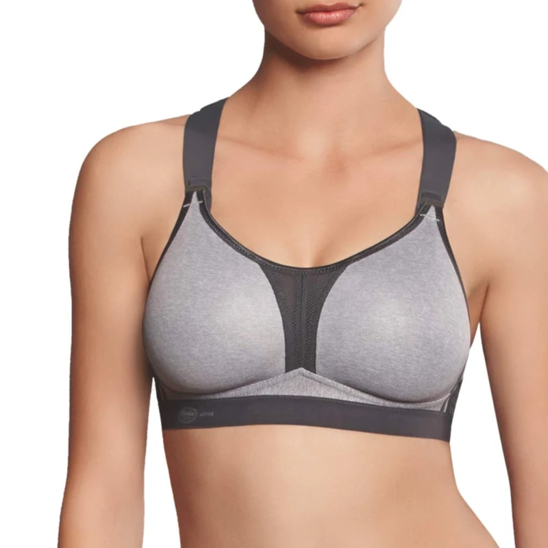 Anita Women's Non-Wired Sports Bra X Back 5537 Heather Grey 40 A - Image 1