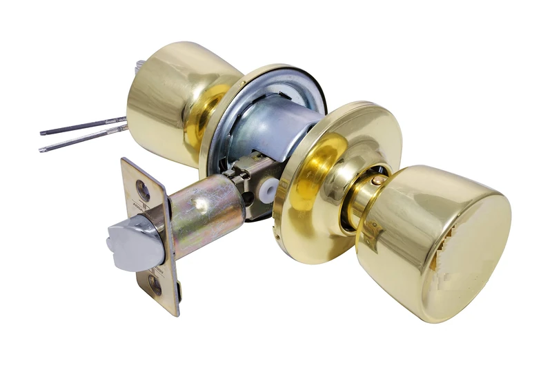 Tesa 3502U0LP Set of Tulipa Knobs for Doors, Polished Brass, Function 02