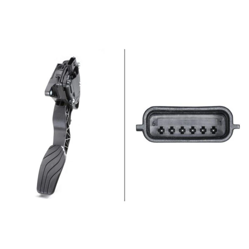 HELLA 6PV 009 978-761 Sensor, accelerator pedal position - for left-hand drive vehicles - 6-pin connector - Automatic Transmission