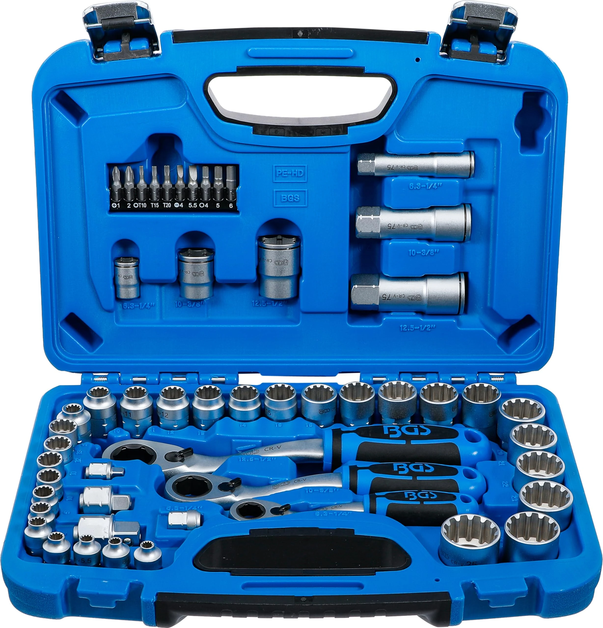 BGS 2181 | Go-Through Socket Set | Gear Lock | 4.5 - 25 mm | 52 pcs.