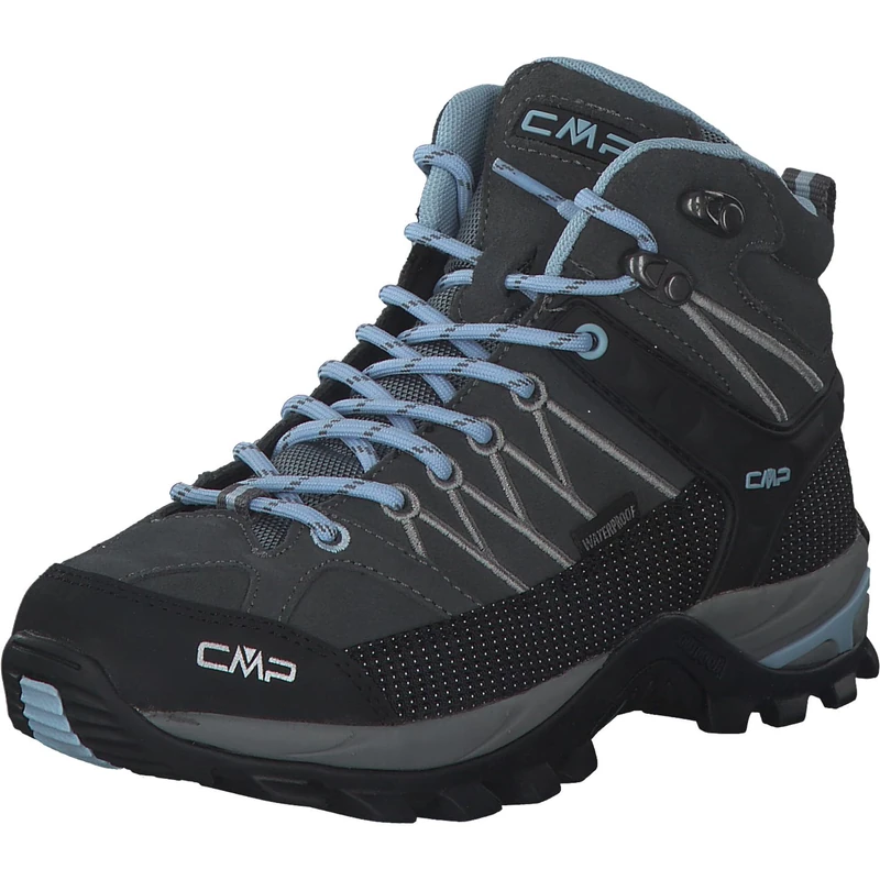 CMP Unisex Children's Rigel Mid Trekking Shoes WpTrekking Shoes, Graffite Azzurro, 4 UK