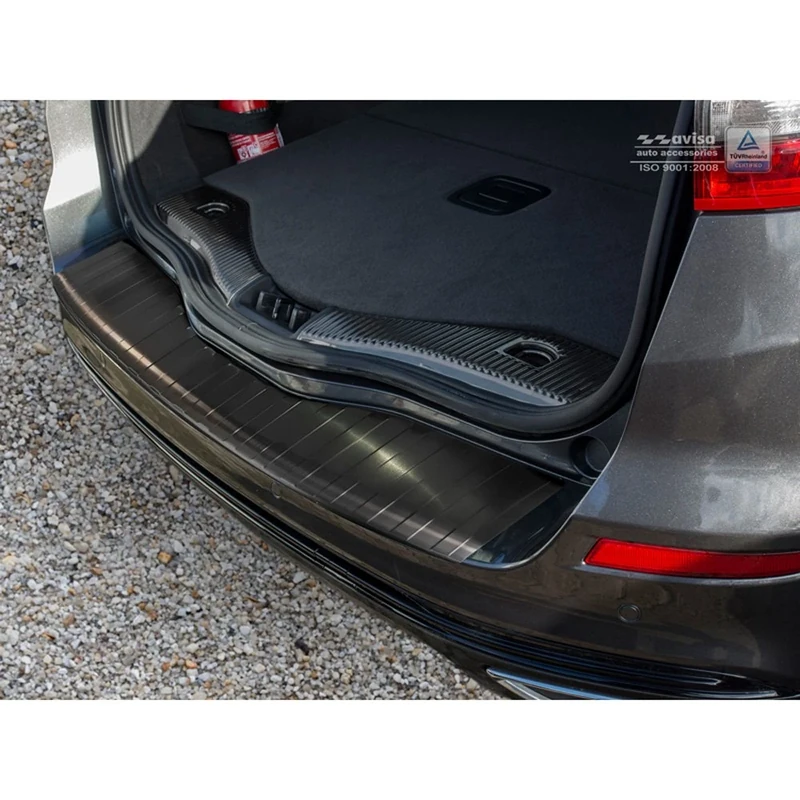 Avisa Black Stainless Steel Rear bumper protector compatible with Ford Mondeo V Wagon 2014- 'Ribs'