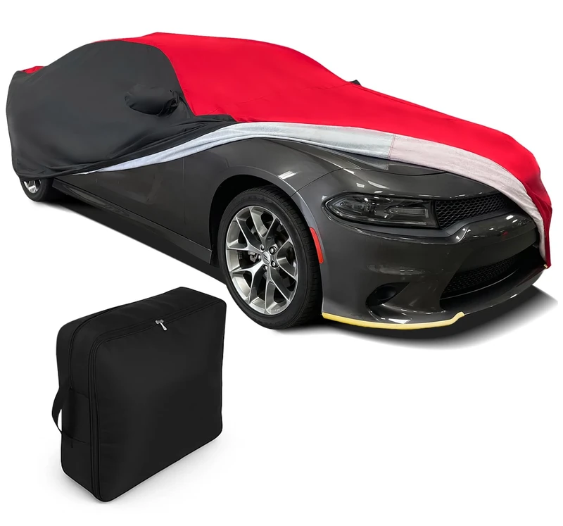 SR1 Performance 2005-2022 Compatible Dodge Charger, Ultraguard Plus Car Cover - Indoor/Outdoor Protection - Custom FIT (Red/Black)
