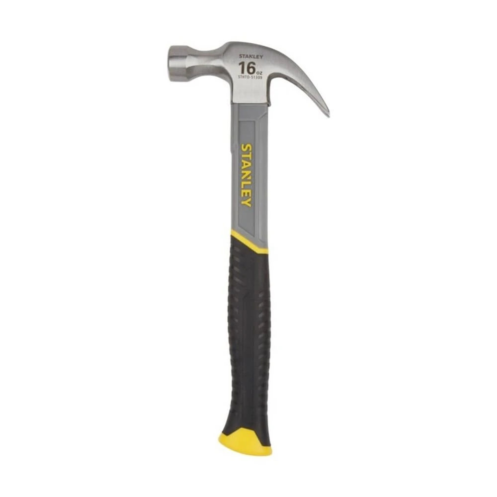 STANLEY Fibreglass Claw Hammer, 16oz, Bi-Material Grip for Comfort and Anti-Slip, STHT0-51309