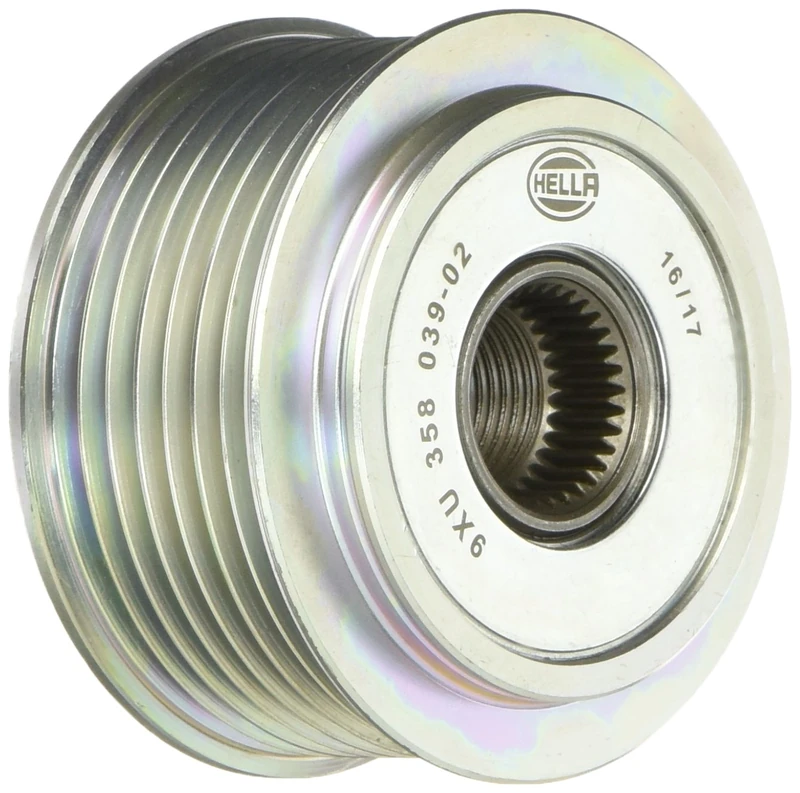 HELLA 9XU 358 039-021 Alternator Freewheel Clutch - Thread Size: M17x1,5 - Number of grooves: 7 - with cap