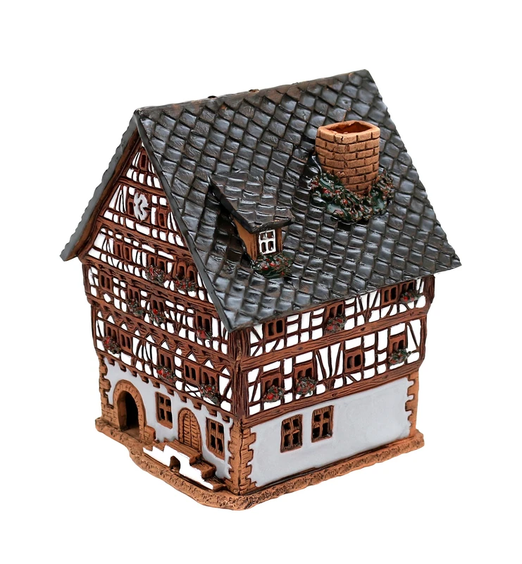 Dekohelden24 Light and Fragrance Oil Half-timbered, Ceramic, House 1, 13 (EU)