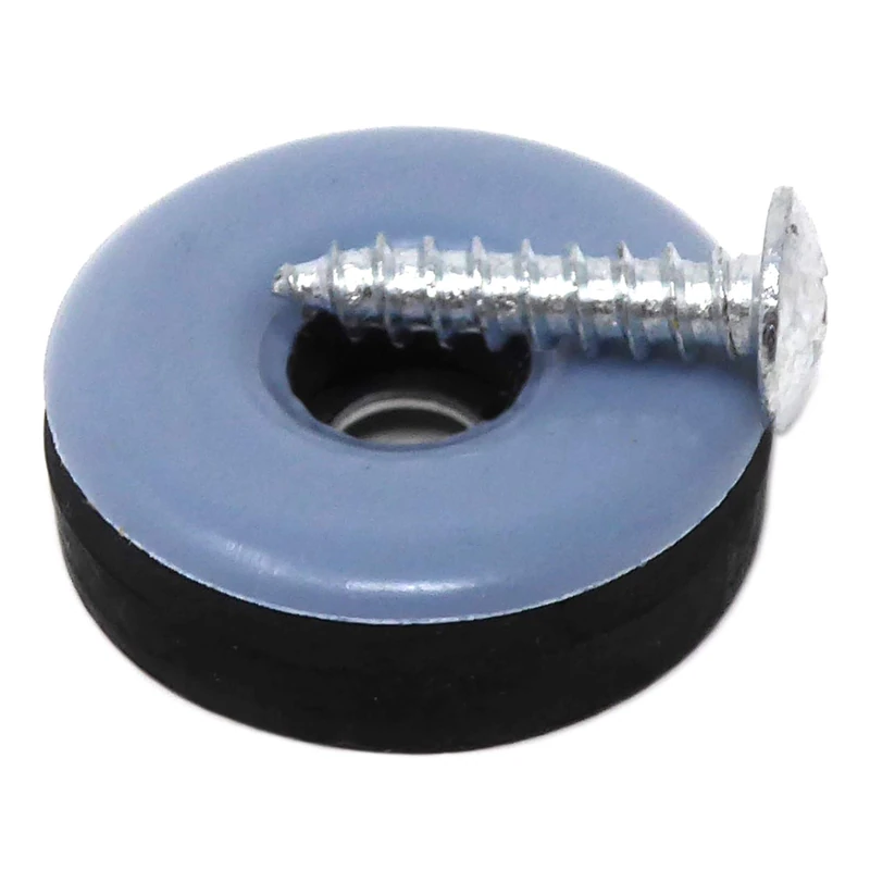 Adsamm® / 100 x PTFE Sliders with screws | Ø 0,98'' (Ø 25 mm) | grey-blue | round | Premium quality furniture sliders with screw by Adsamm® - Image 1