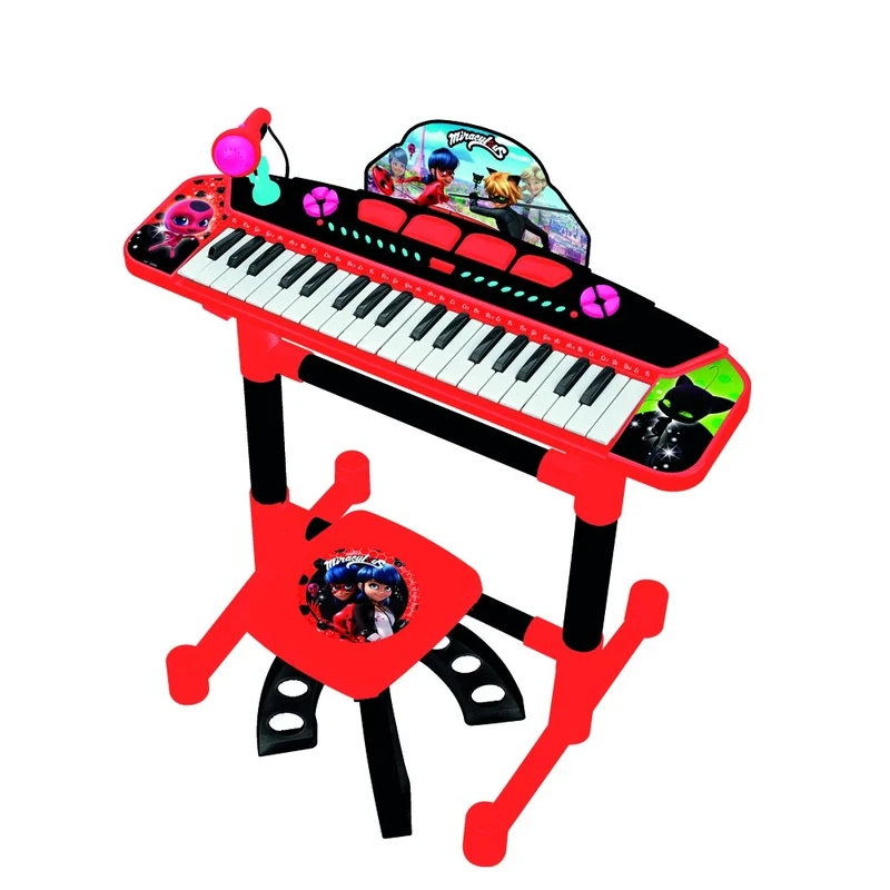 REIG 2686 Miraculous: Tales of Ladybug & Cat Noir Keyboard on Stand with Chair