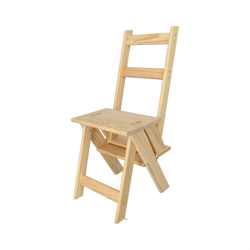 Aranaz 11001- Pine Wood Ladder Chair, 39 x 53 x 91 cm