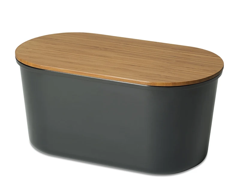 ECHTWERK Bread Box Fresh, Wood, Black, 37 x 17 x 22 cm