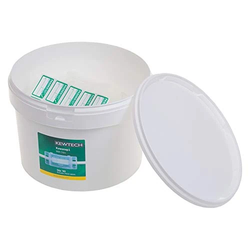 Kewtech KEWSNAP1 50 Snap Tags with Clips,White - Image 1