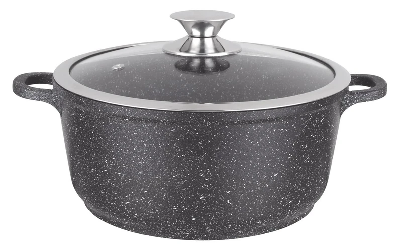 Kamberg - 0008036 - Pot 40 cm - Cast Aluminum - Non-stick High Performance Stone Coating - Glass Lid - All Induction hobs - PFOA free