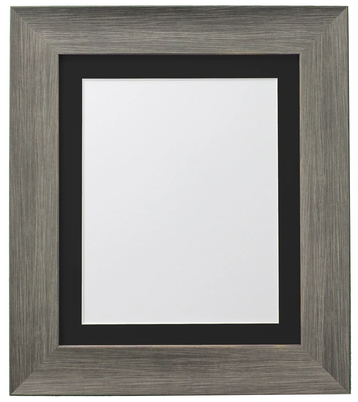 FRAMES BY POST Hygge Picture, Photo and Poster Frame, Plastic Glass, Wolf Grey with Black Mount, 30 x 24 Inches Image Size A2