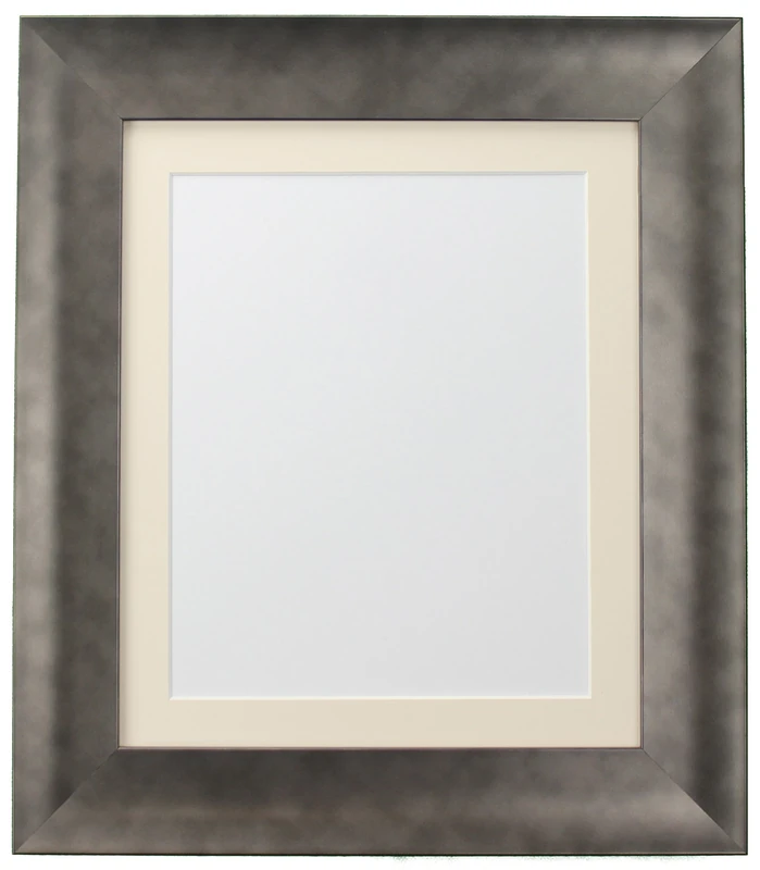 FRAMES BY POST Hygge Picture Photo Frame, Plastic Glass, Pewter with Ivory Mount, 30 x 24 Image Size 24 x 16 Inches