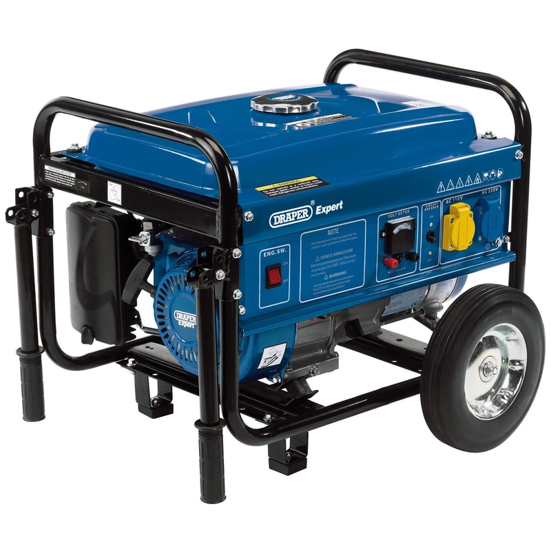 Draper 87088 Petrol Generator with Wheels (2.5Kva/2.5Kw) - Multicoloured
