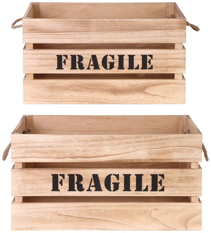 THE HOME DECO FACTORY hd3902 Trays Large – Pack of 2 Brown Wood 53 50 x 28, 50 x 36 cm