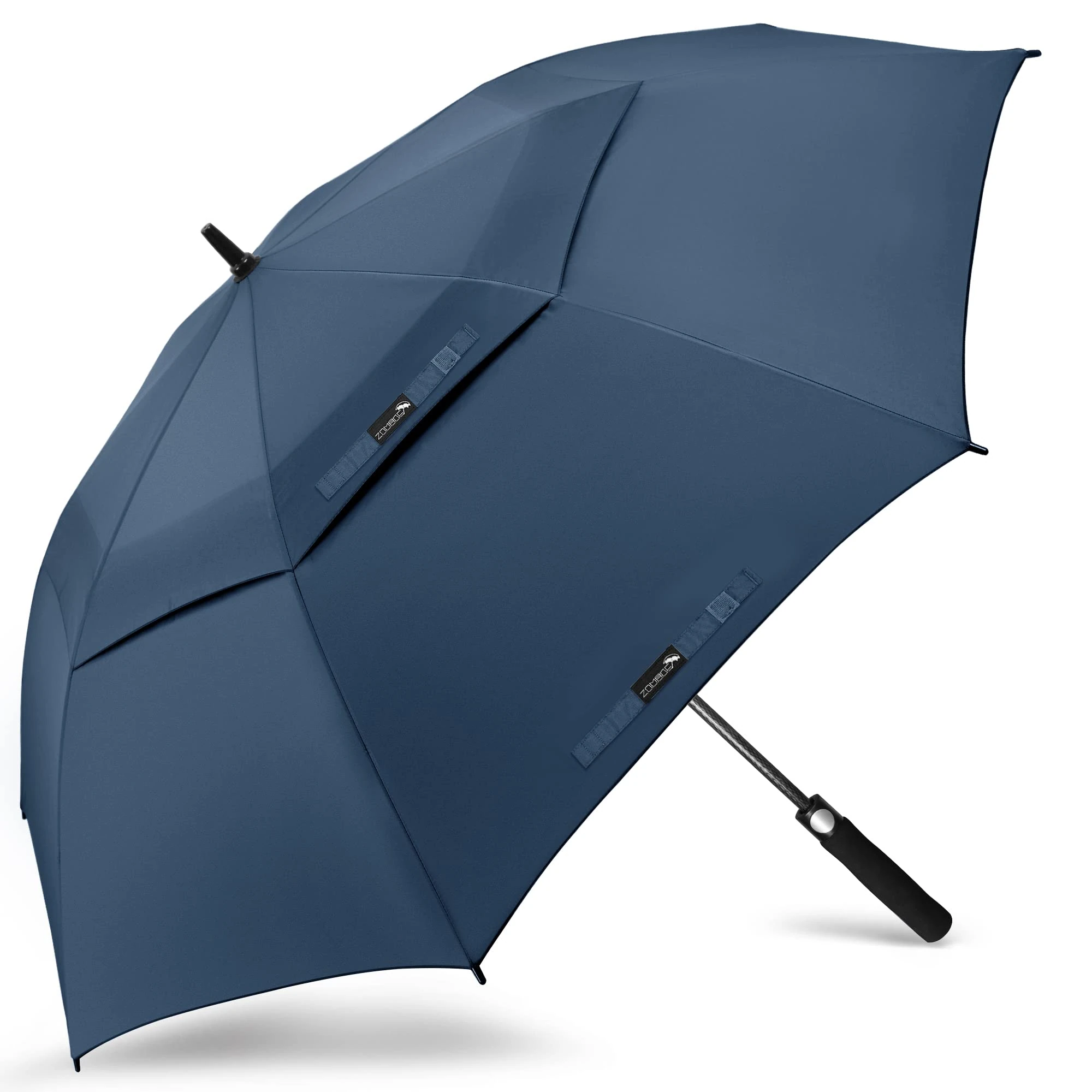 ZOMAKE Golf Umbrella Windproof and Rainproof 62in, Large Umbrella Windproof Strong, Big Golfing Brolly Unbreakable Double Canopy for Men Women (Navy Blue)