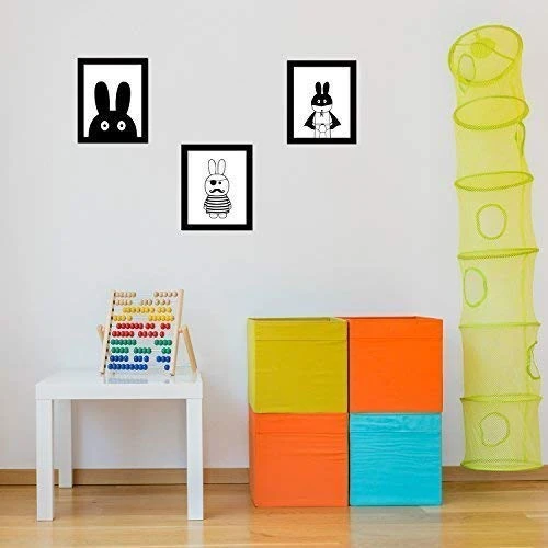 Walplus Rabbit Wall Art Frame, Vinyl, Multi-Colour, 42.6 x 32.6 x 1.5 cm