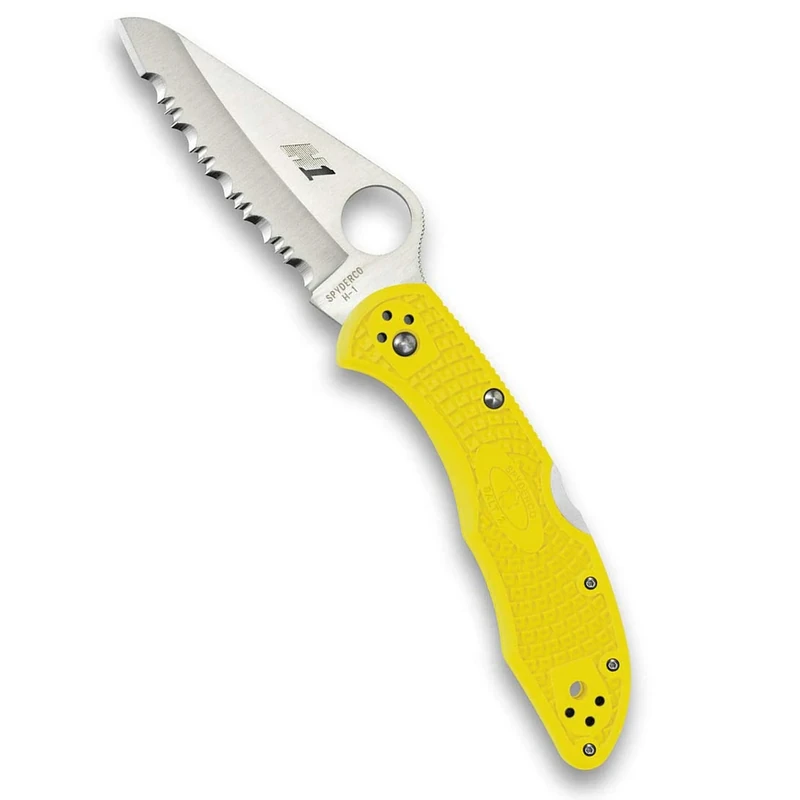 Spyderco Salt 2 Lightweight Knife with 3" H-2 Ultra-Corrosion Resistant Steel Blade and Yellow FRN Handle - SpyderEdge - C88SYL2