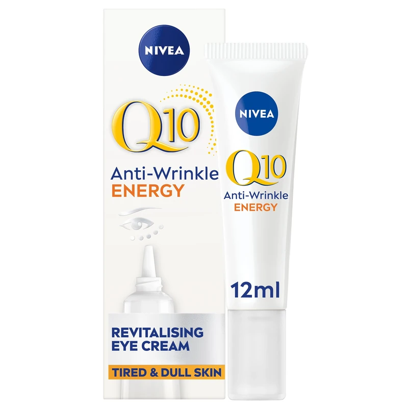 NIVEA Q10 Anti-Wrinkle Energy Revitalising Eye Cream (15 ml), Fast-Absorbing for Brighter Complexion, Vitamin C Eye Cream to Reduce Appearance of Dark Circles