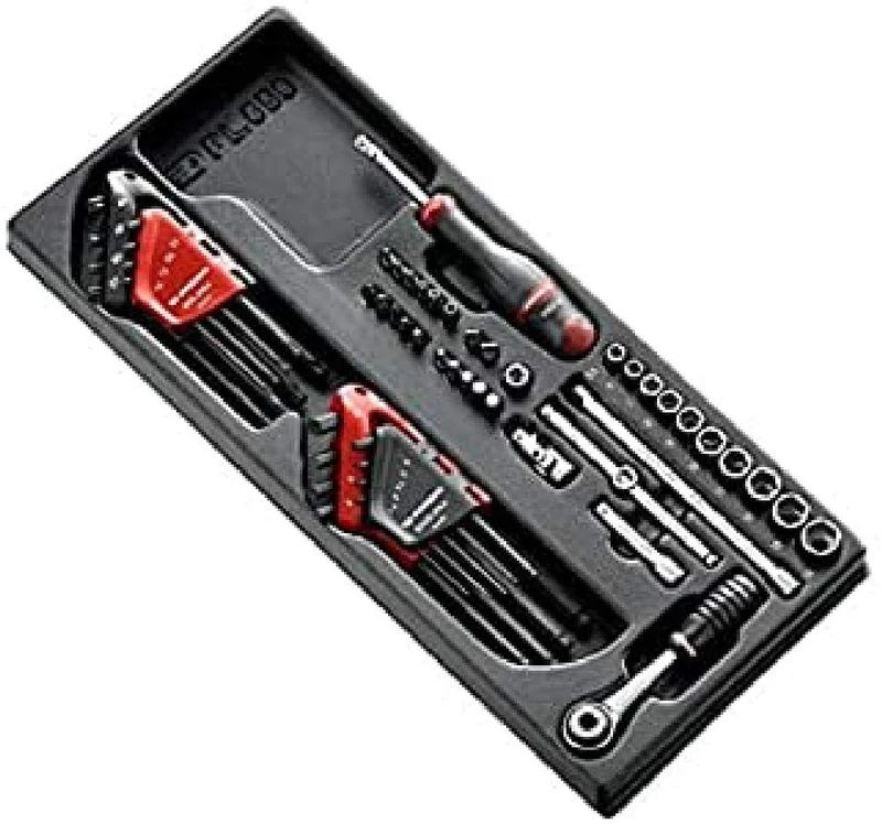 FACOM MOD.R161-46 6-Point Socket Set Male Wrench/End Caps, Multi-Colour, 1/4 Inch Set of 52 Pieces