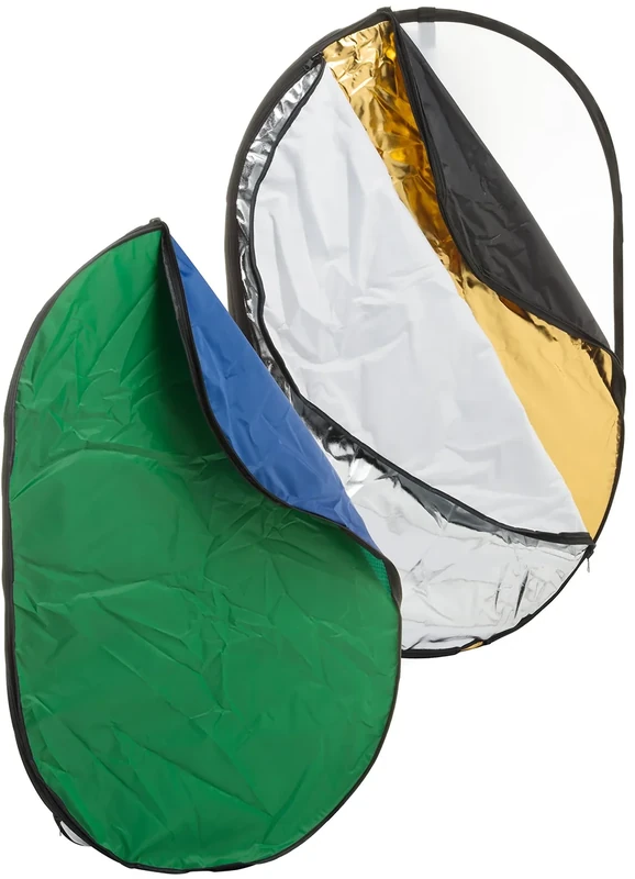 Bresser F000208 BR-TR2 7-in-1 Folding Reflector 120 x 180 cm Black/White/Gold/Silver/Green/Blue
