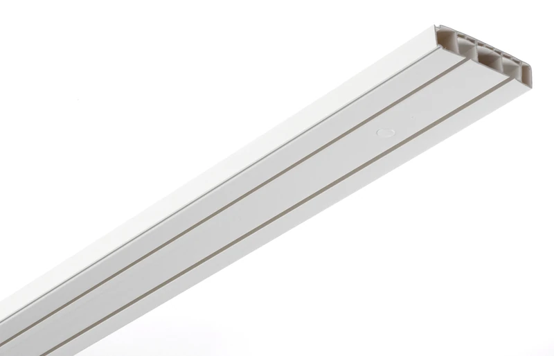 Gardinia 2-Track Curtain Rod, White, (120 x 3.75 x 1.5 cm) x 3, 32556