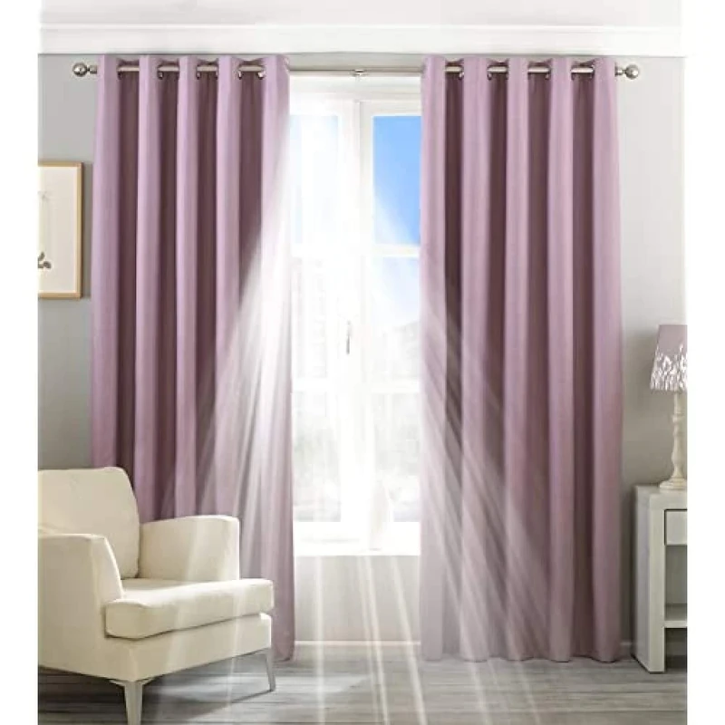 Riva Home Guaranteed Blackout Thermal Eclipse Eyelet Curtains, Purple, 90" x 90" (229 x 229 cm)