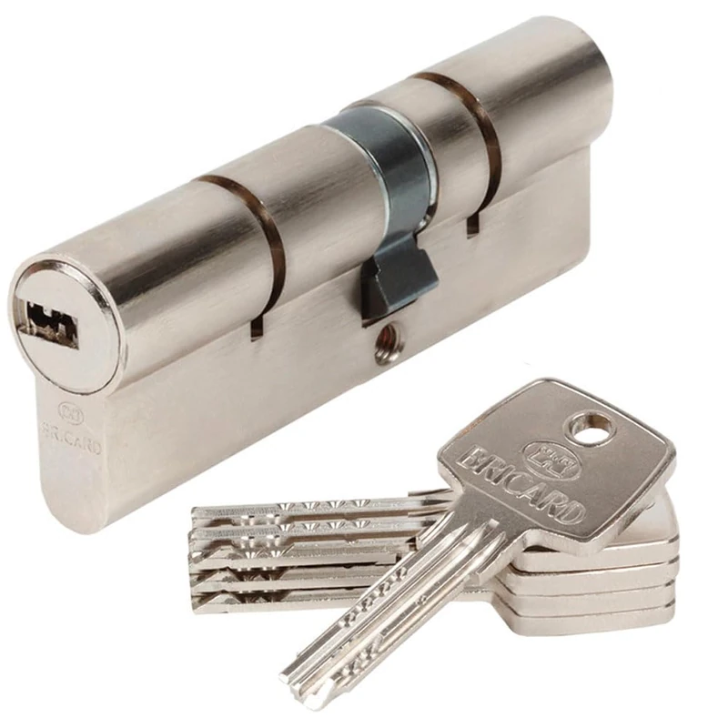 BRICARD 15791 9 in Nickel-Plated Brass Cylinder Astral 2, 10 Pieces, 2 inputs 45 + Personal 55 Drill, Protection, and Pick Card