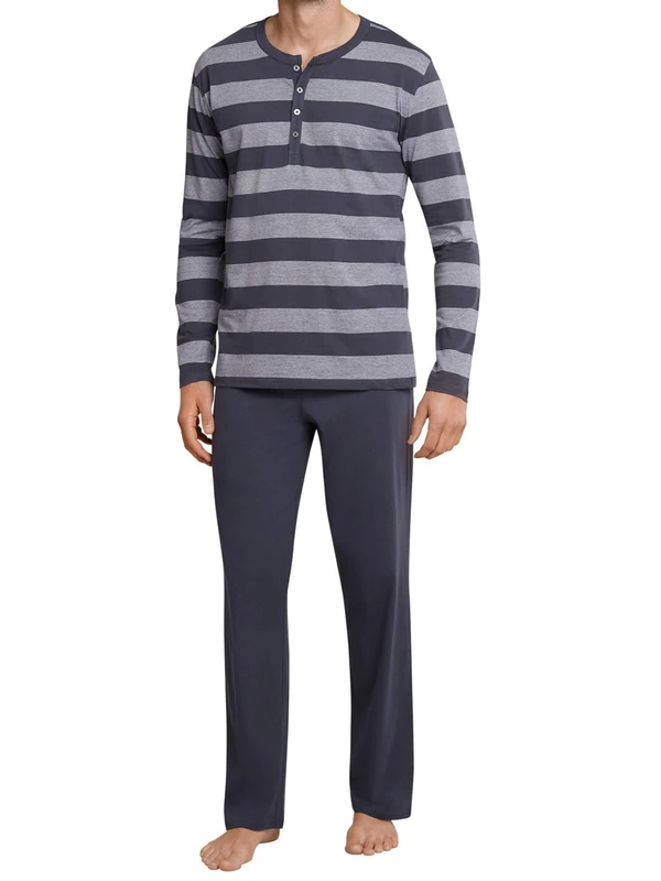 Schiesser Men's two-piece pyjamas, Grey (anthracite 203), 58