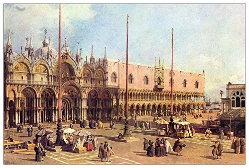 ArtPlaza Canaletto-La Piazza San Marco Decorative Panel, Wood, Multi-Colour, 90 x 1.8 x 60 cm