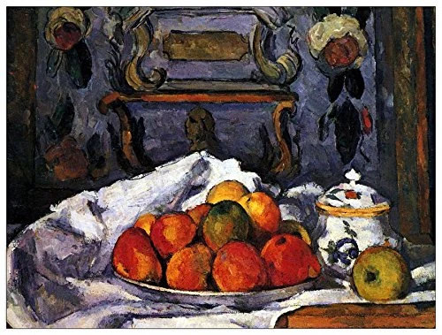 ArtPlaza Cezanne Paul-Still life, bowl of apples Decorative Panel, Wood, Multi-Colour, 80 x 1.8 x 60 cm