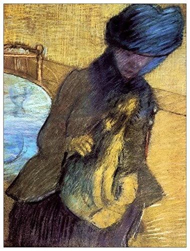 ArtPlaza Degas Edgar-Mary Cassatt with her dog Decorative Panel, Wood, Multi-Colour, 60 x 1.8 x 80 cm