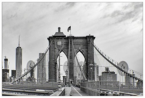 ArtPlaza Art Studio-Brooklyn Bridge I Decorative Panel, Wood, Multi-Colour, 90 x 1.8 x 60 cm