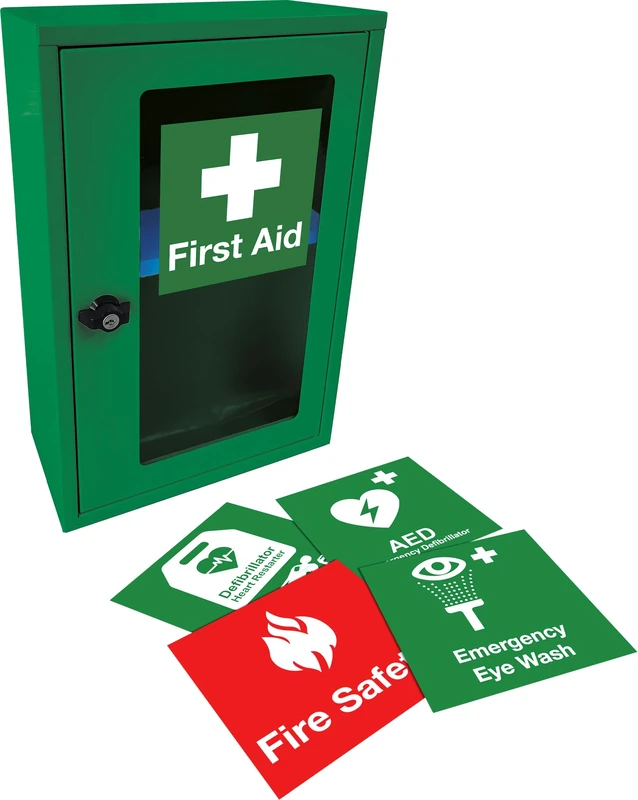 Safety First Aid Group AED Defibrillator Wall Cabinet with Thumb Lock