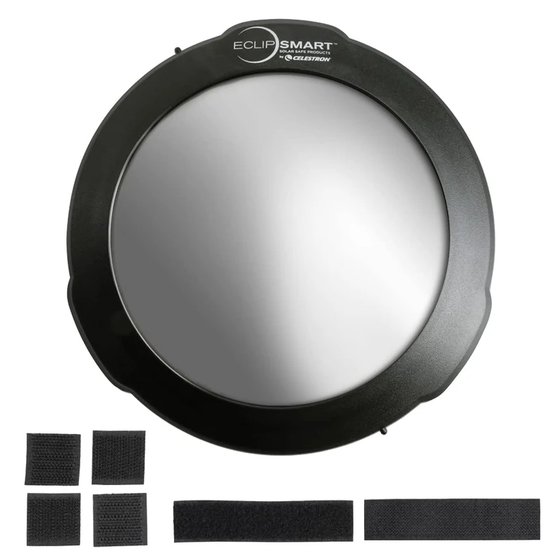 Celestron 94244 EclipSmart Solar Eclipse Telescope Filter – ISO 12312-2 Compliant, Secure Fit with Solar Safe Film, Works with 8” Schmidt-Cassegrain/EdgeHD Telescopes, Black