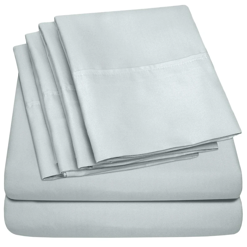 Sweet Home Collection 6 Piece Bed Sheets 1500 Thread Count Fine Microfiber Deep Pocket Set-Extra Pillow Cases, Value, Queen, Porcelain