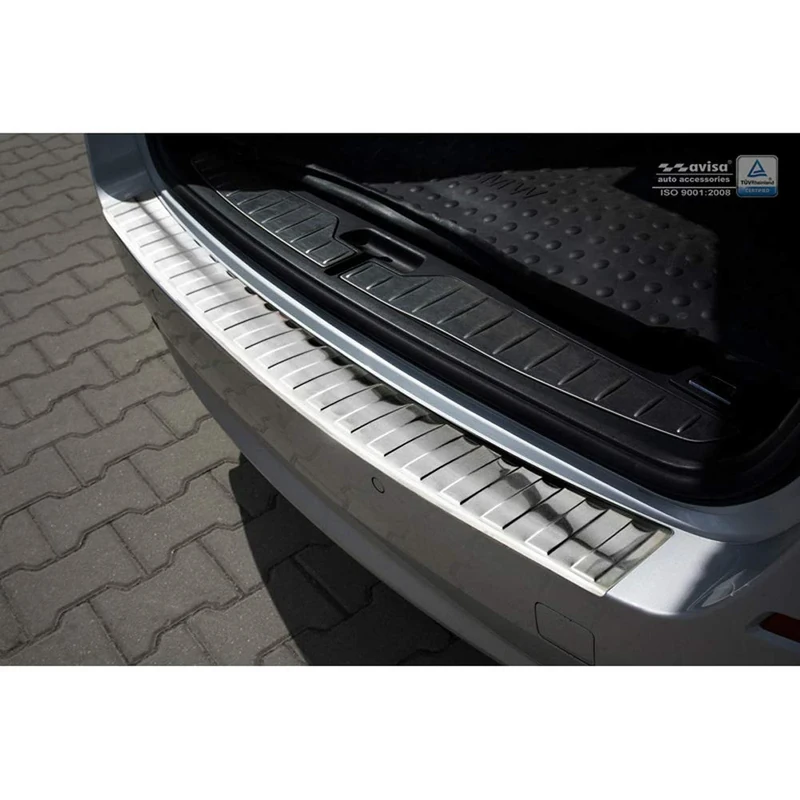 Avisa Stainless Steel Rear bumper protector compatible with BMW 5-Series F11 Touring 2010-2017 'Ribs'