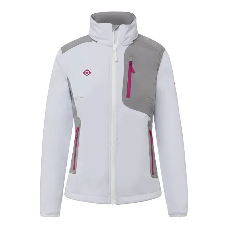 Izas Men Shazka Outdoor Softshell Jacket - White/Grey/Fuxia, Medium