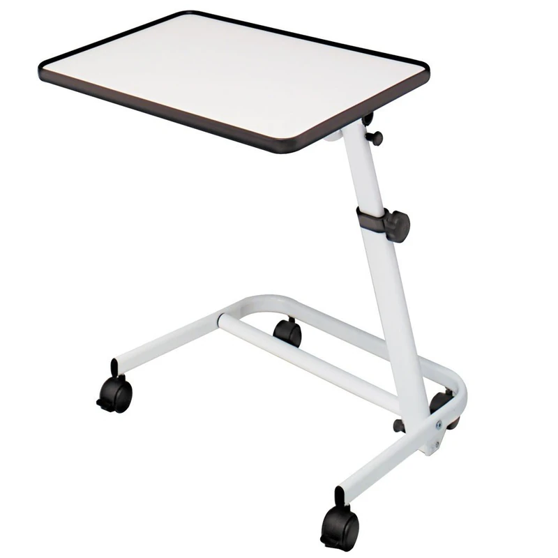 Queralto Folding Overbed Table with Wheels and Tilt - White