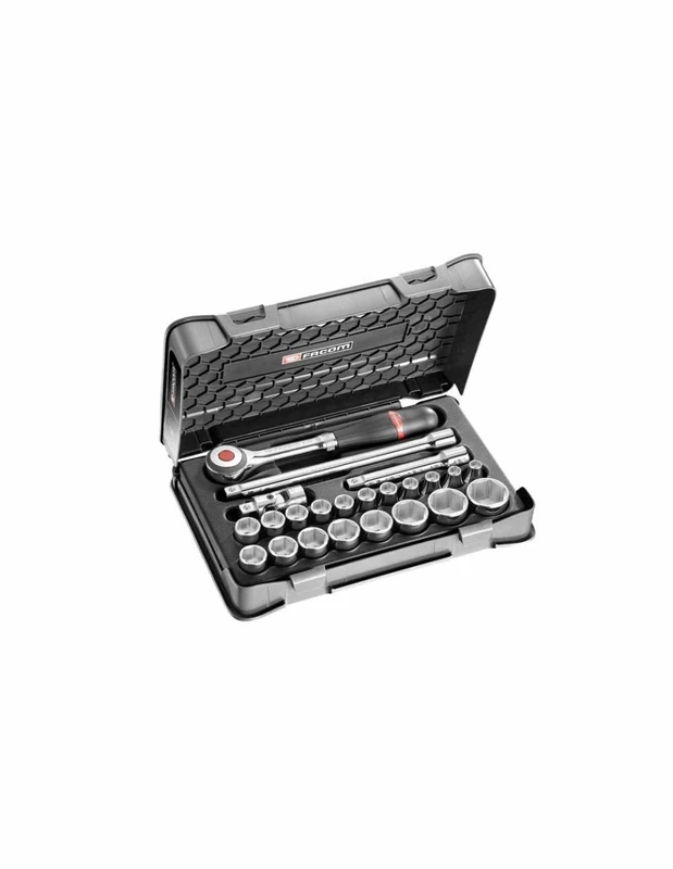 FACOM S.360-3P6 Series S.360 1/2" Metric 6-point Socket Set, 23 Piece