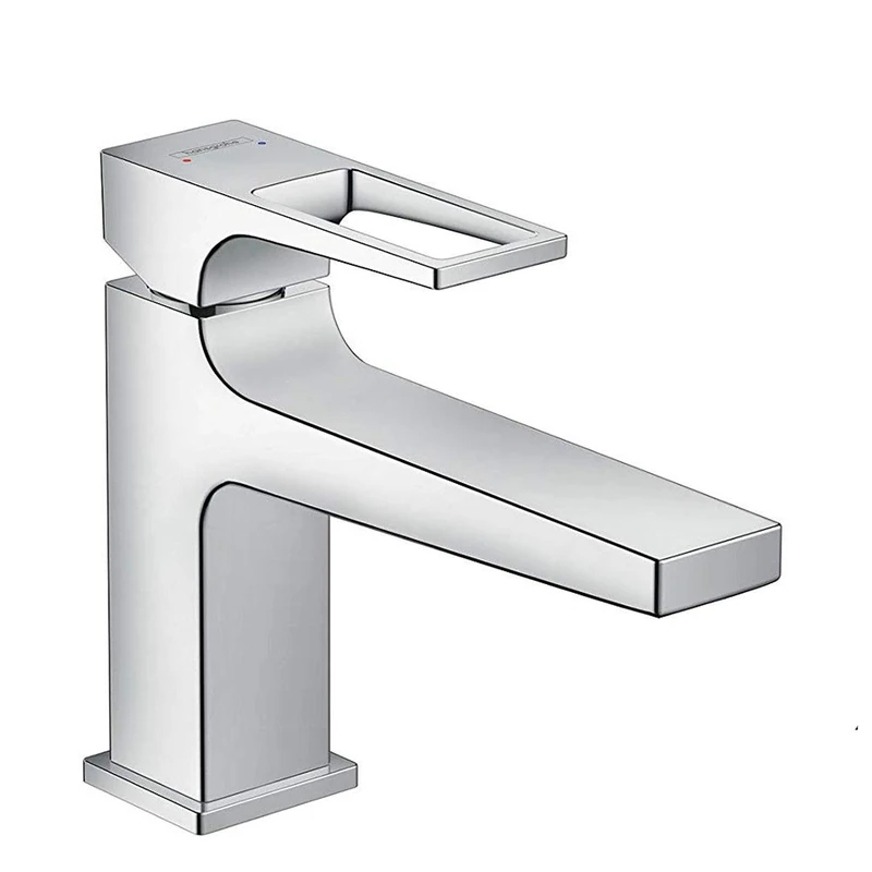 hansgrohe Metropol Basin Tap 100 with Loop Handle, Push-Open Waste, chrome