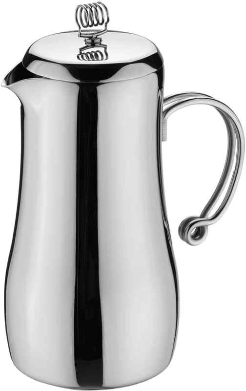 Café Stal Elements Stylish 18/10 Stainless Steel Double Wall Cafetiere with Cool Touch Wire Handles, Mirror Polished, 2-Cup