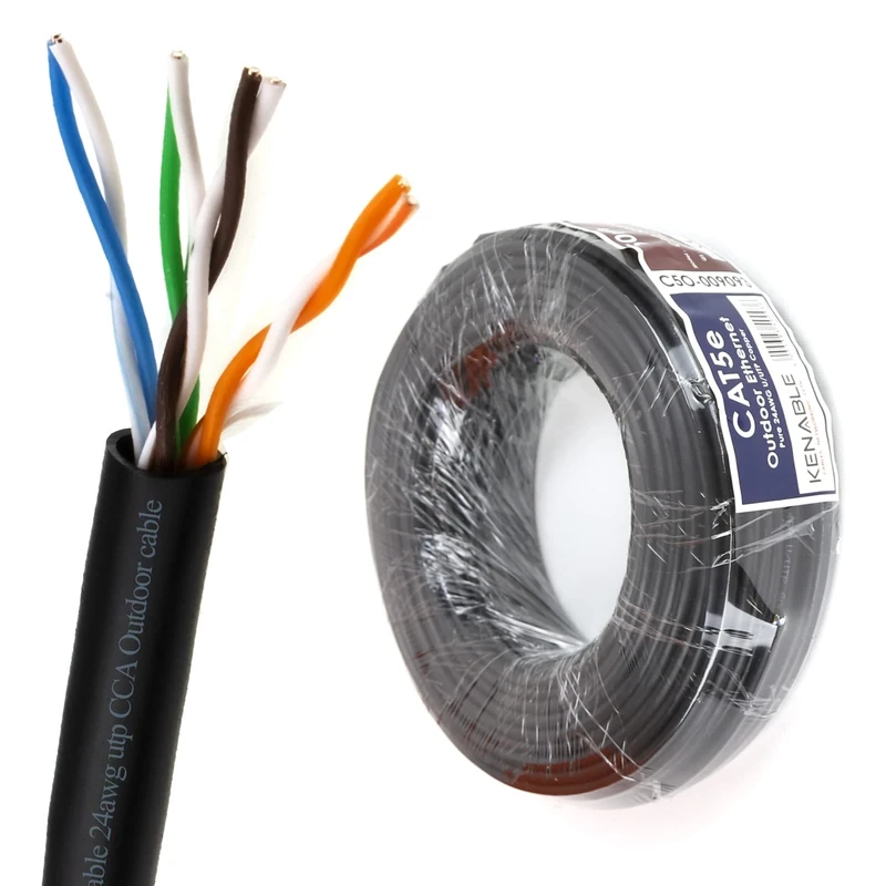 kenable External CAT5e-CCA Outdoor Use Ethernet Network Cable Reel UTP 50m [50 metres]