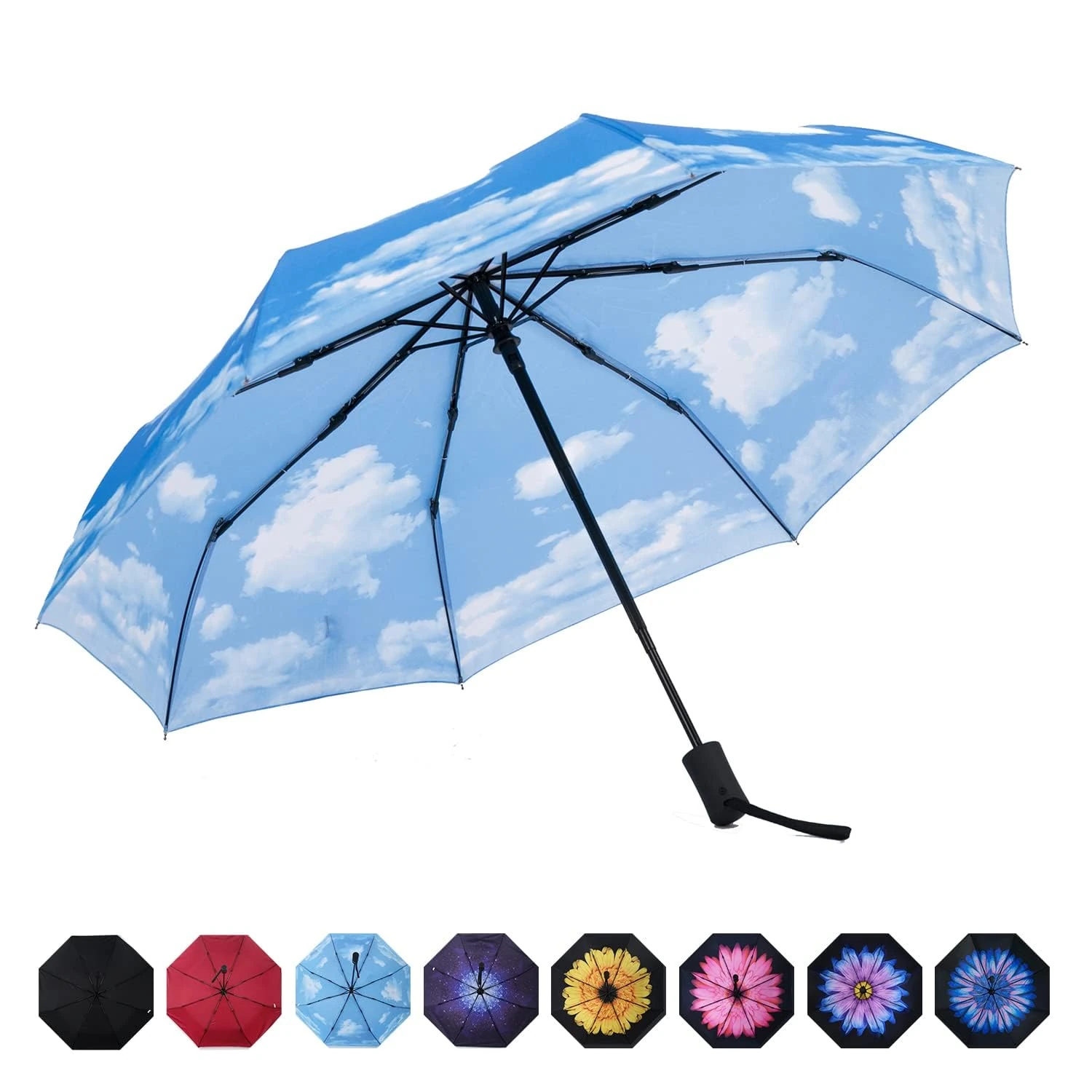 SY COMPACT Travel Umbrella Windproof Auto Open Close Unbreakable Umbrellas