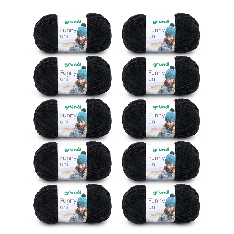 Gründl 3442/17 Funny Plain Cotton Cover 100% Polyester – Black, 47, 50 x 40 x 10 cm