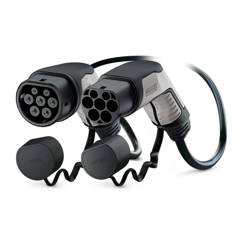 PHOENIX CONTACT Charging Cable for Electric Cars (Mode 3) | Type 2 - Type 2 | 22 kW | 3-Phase | 5 m | EV Charging Cable 1204207