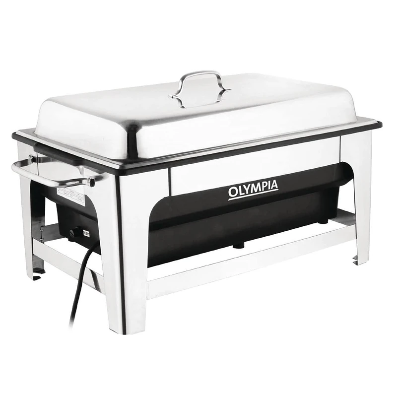 Olympia Electric Chafing Dish 100mm Deep Pan Stand Adjustable Temperature